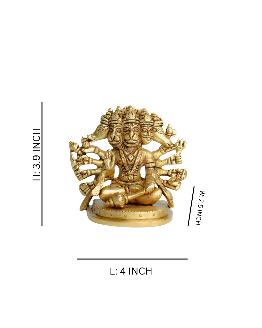 Panchmukhi Hanuman Pure Brass