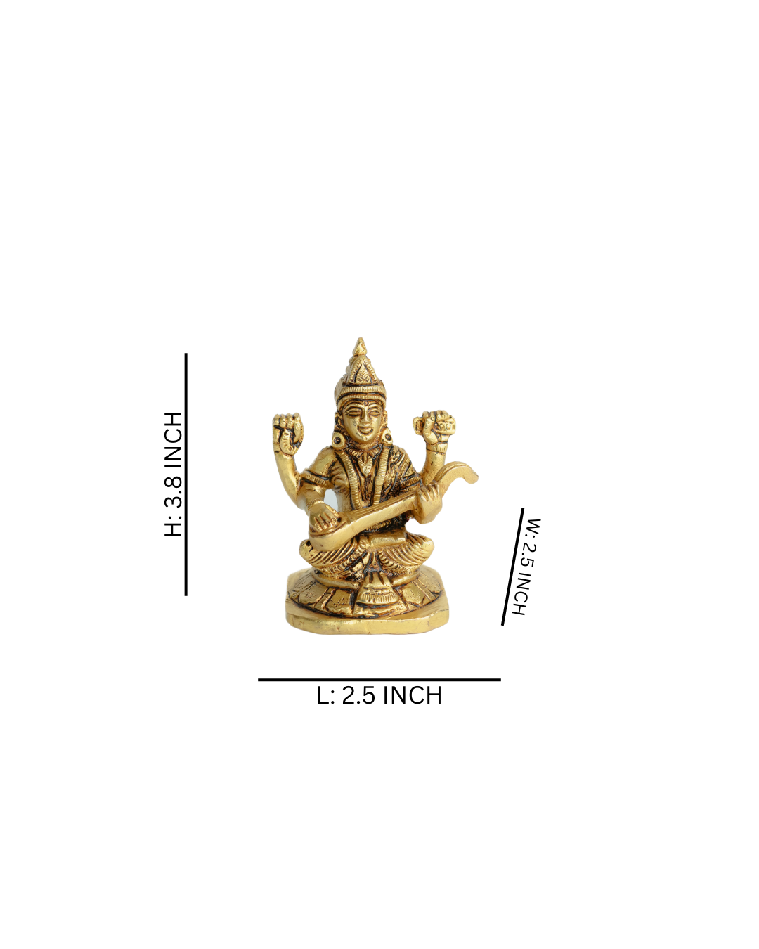 Saraswati Goddess Idol Brass