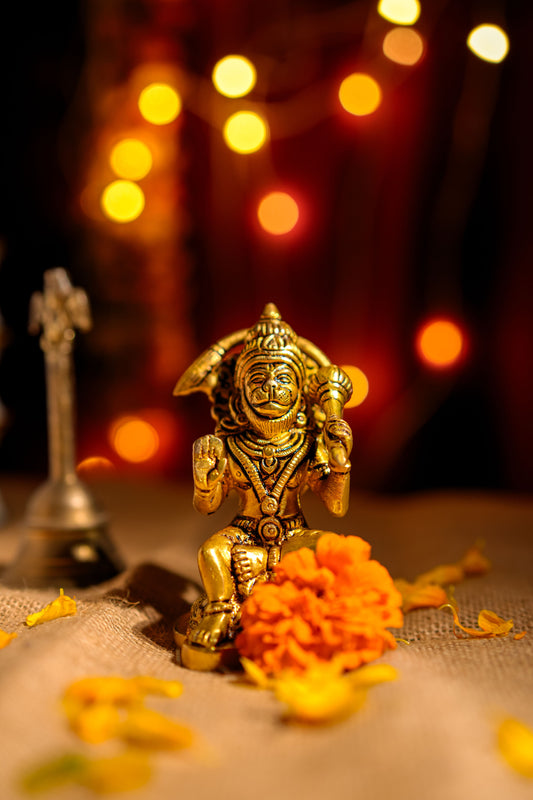 Hanuman Brass Murti in Abhaya Mudra